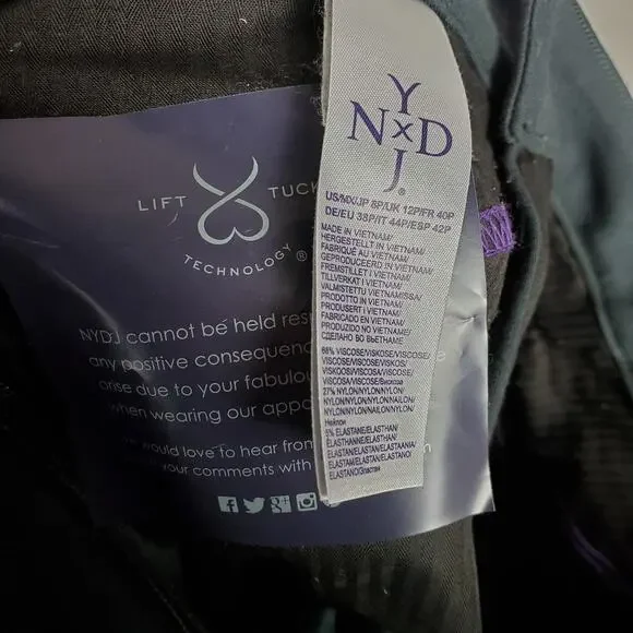 NEW NYDJ Cindy Trouser Pant Ponte Knit Womens Sz 8 Petite Gray Slim Leg Stretch - Picture 8 of 13